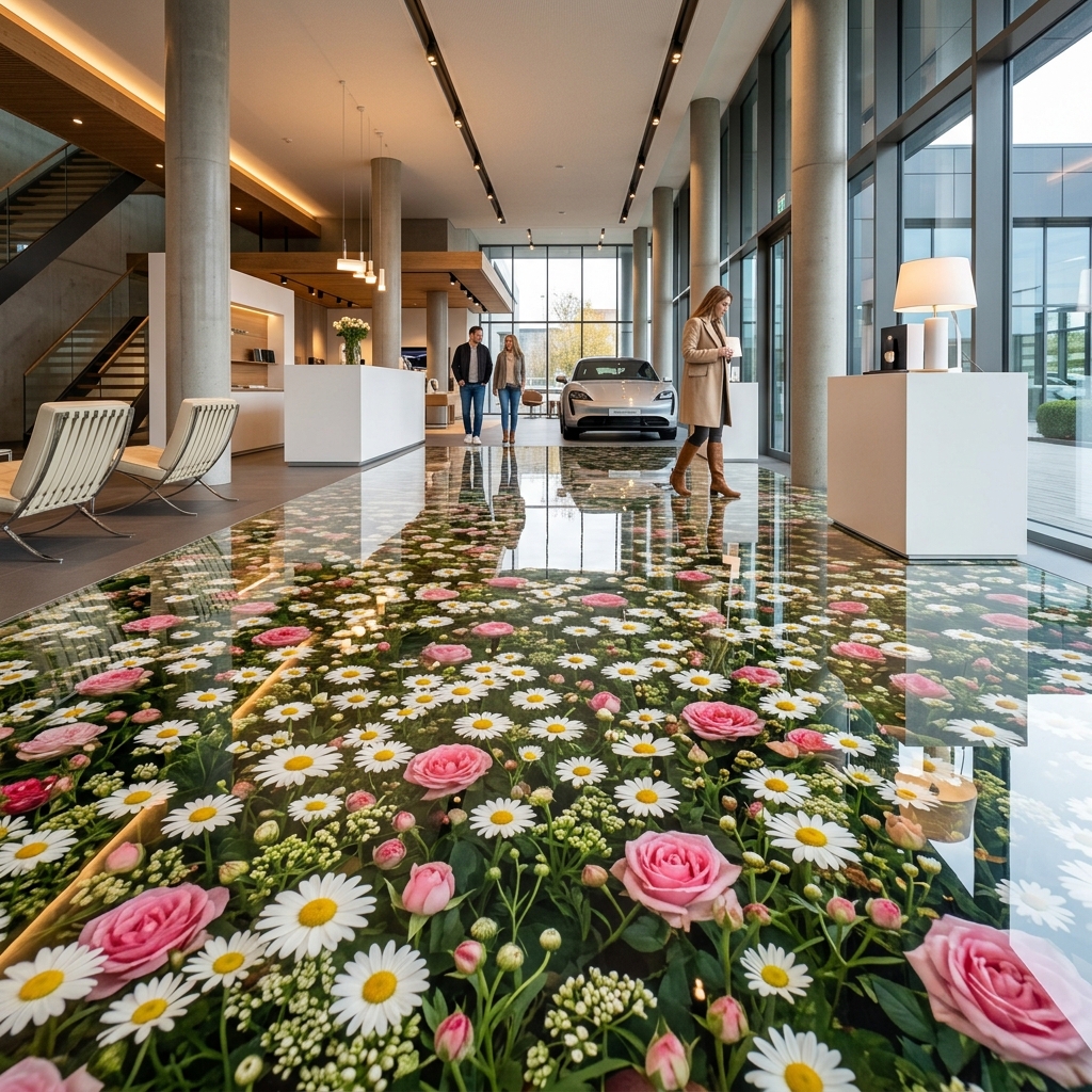 3D Floral Daisy Rose floors