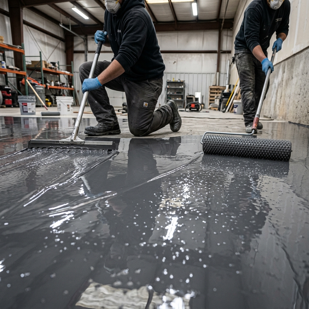 Epoxy Basecoat squeegee Application
