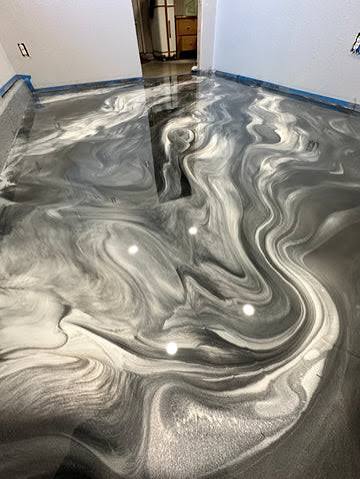 Deep Ocean Sapphire Marble Metallic Epoxy